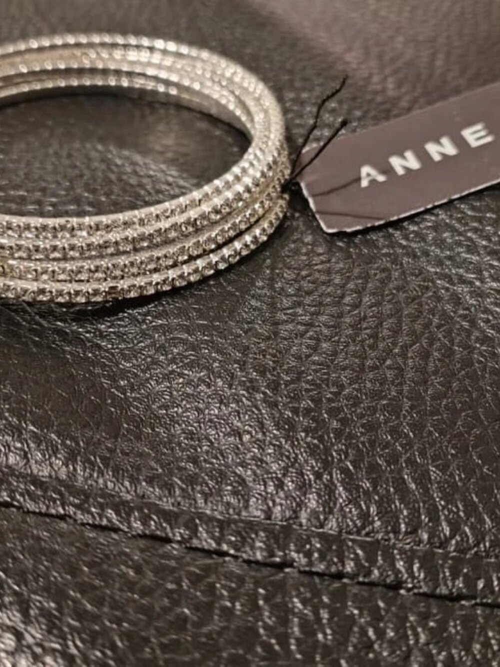 Anne Klein Multi-Row Rhinestone Flex Bracelet Silver Tone Women&s Jewelry